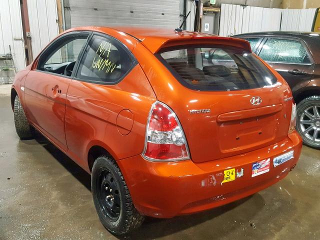 KMHCM36C19U129953 - 2009 HYUNDAI ACCENT GS ORANGE photo 3