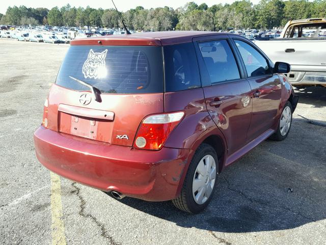 JTKKT624265018314 - 2006 TOYOTA SCION XA MAROON photo 4