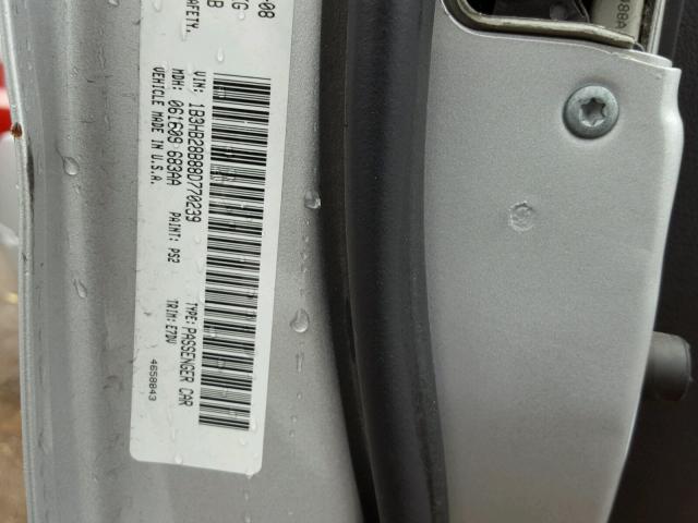 1B3HB28B88D770239 - 2008 DODGE CALIBER SILVER photo 10