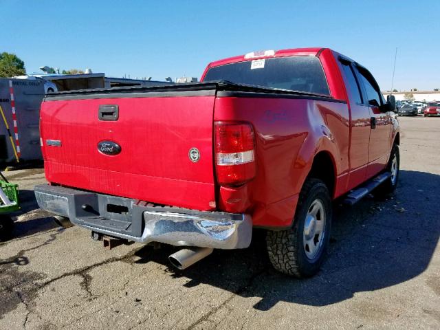 1FTRX14W76KC22376 - 2006 FORD F150 RED photo 4