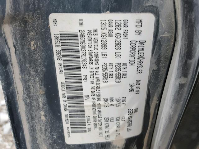 2A8GM68X37R176346 - 2007 CHRYSLER PACIFICA T BLUE photo 10