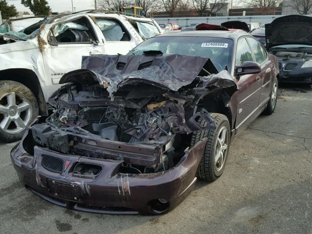 1G2WP52K12F245833 - 2002 PONTIAC GRAND PRIX MAROON photo 2
