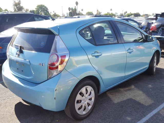 JTDKDTB39D1032340 - 2013 TOYOTA PRIUS C BLUE photo 4