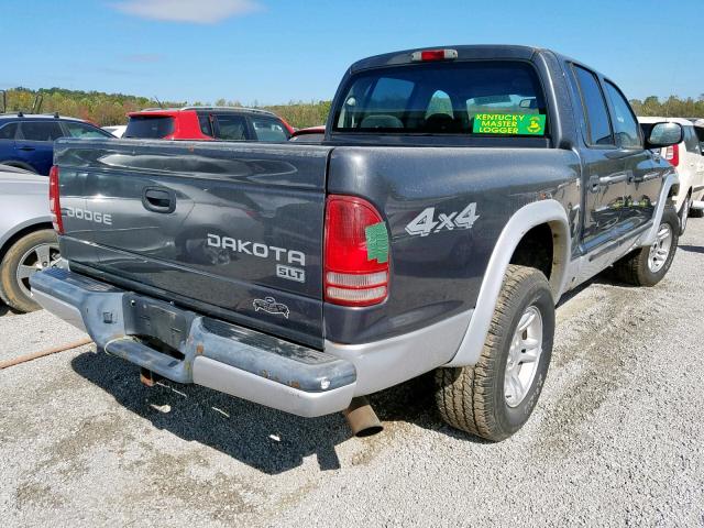 1D7HG48N04S525064 - 2004 DODGE DAKOTA QUA GRAY photo 4