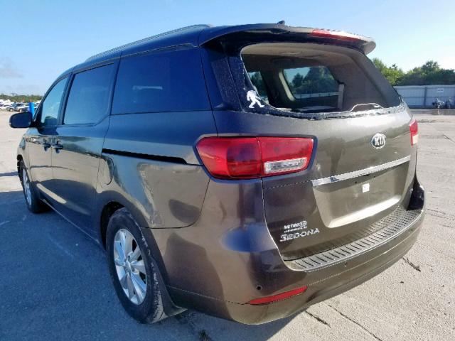 KNDMB5C16G6212342 - 2016 KIA SEDONA LX BROWN photo 3