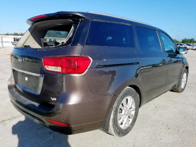 KNDMB5C16G6212342 - 2016 KIA SEDONA LX BROWN photo 4