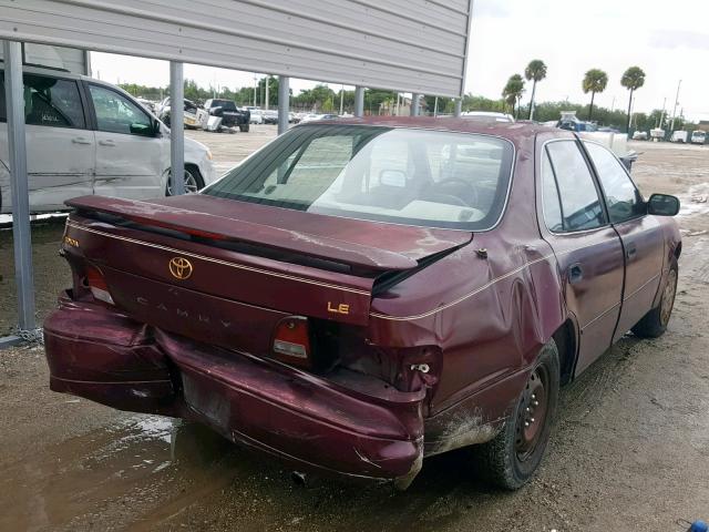 4T1BG12KXTU821124 - 1996 TOYOTA CAMRY DX BURGUNDY photo 4