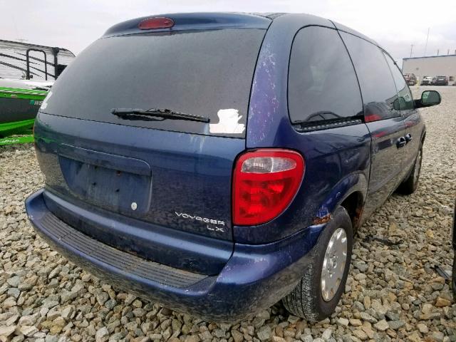 1C4GJ45373B123230 - 2003 CHRYSLER VOYAGER LX BLUE photo 4