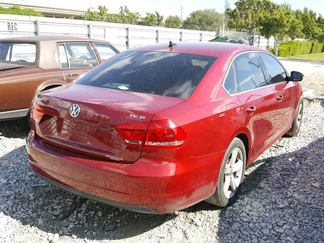 1VWBT7A33FC025416 - 2015 VOLKSWAGEN PASSAT SE RED photo 4