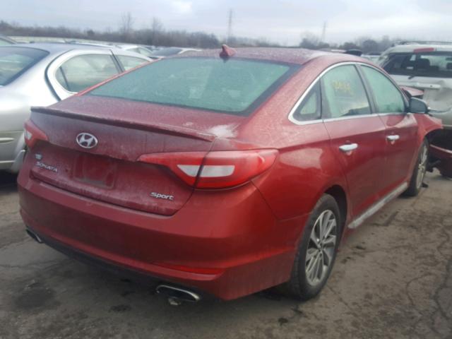 5NPE34AF8GH394643 - 2016 HYUNDAI SONATA SPO RED photo 4