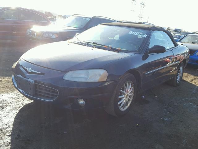 1C3EL55U71N618088 - 2001 CHRYSLER SEBRING LX BLUE photo 2