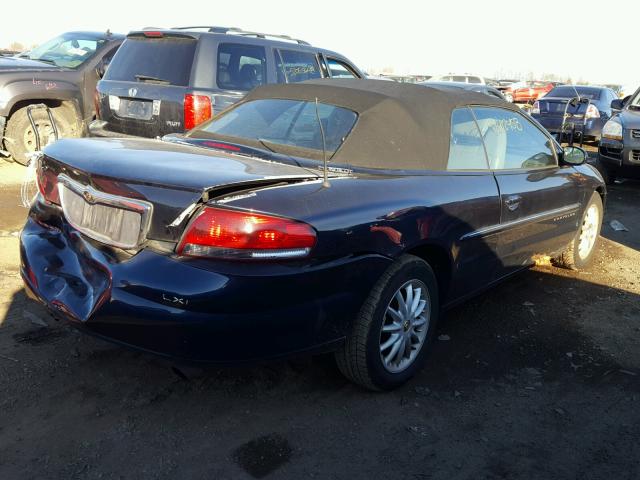 1C3EL55U71N618088 - 2001 CHRYSLER SEBRING LX BLUE photo 4