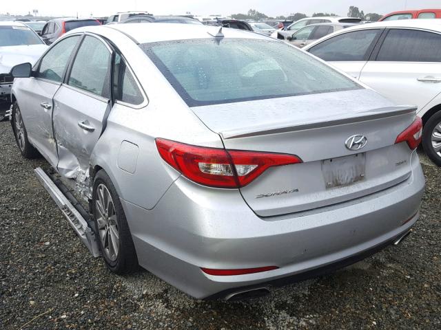 5NPE34AF4FH058082 - 2015 HYUNDAI SONATA SPO SILVER photo 3