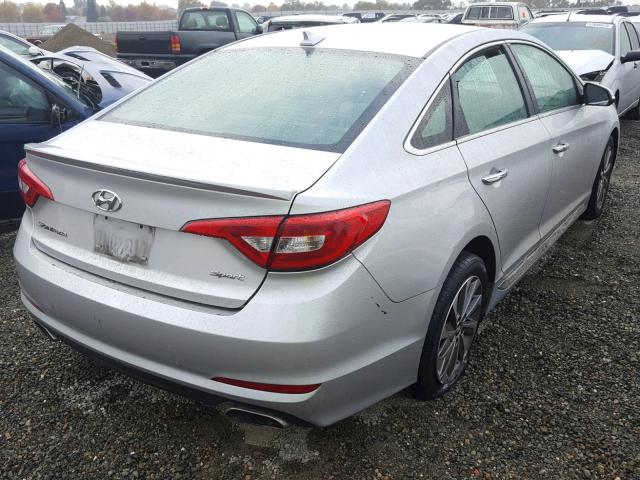 5NPE34AF4FH058082 - 2015 HYUNDAI SONATA SPO SILVER photo 4