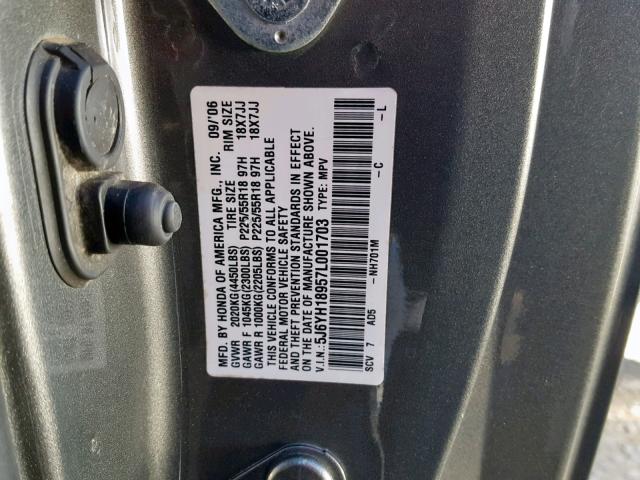 5J6YH18957L001703 - 2007 HONDA ELEMENT SC GREEN photo 10