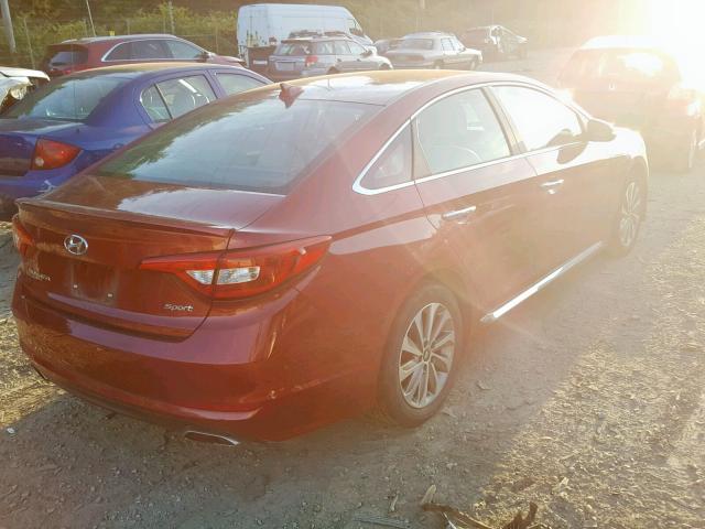 5NPE34AF6GH382698 - 2016 HYUNDAI SONATA SPO RED photo 4