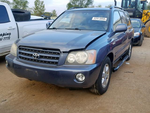 JTEHF21A620052512 - 2002 TOYOTA HIGHLANDER BLUE photo 2