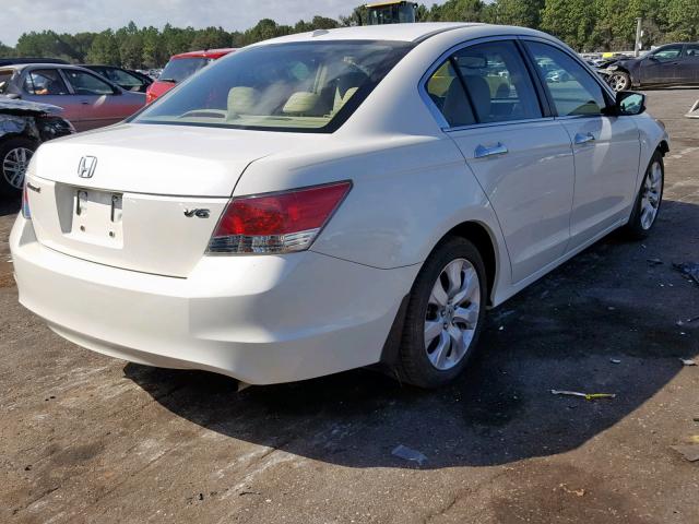 1HGCP36829A042511 - 2009 HONDA ACCORD EXL WHITE photo 4