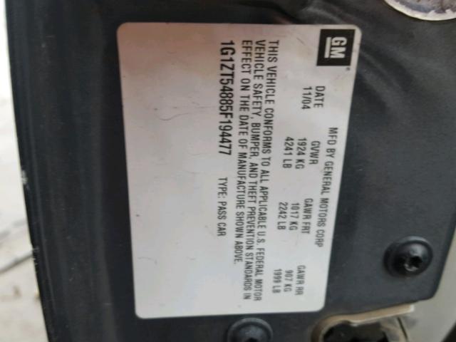 1G1ZT54885F194477 - 2005 CHEVROLET MALIBU LS 绿色 照片 10