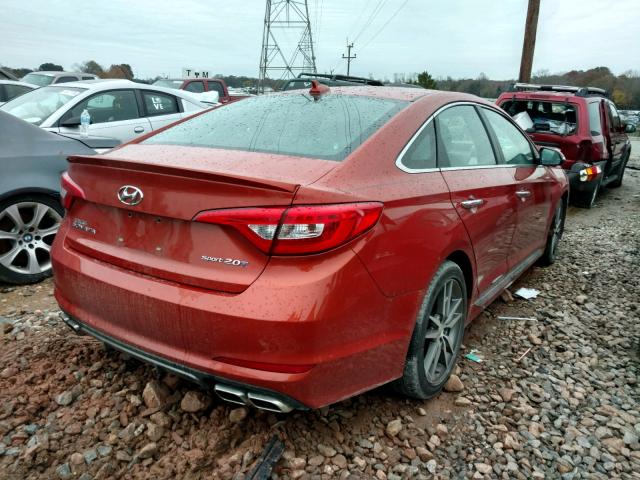 5NPE34AB1FH092865 - 2015 HYUNDAI SONATA SPO ORANGE photo 4