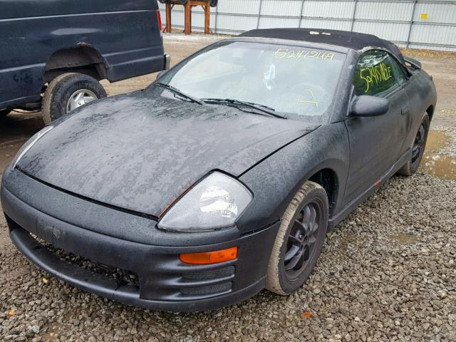 4A3AE85H52E031816 - 2002 MITSUBISHI ECLIPSE SP BLACK photo 2