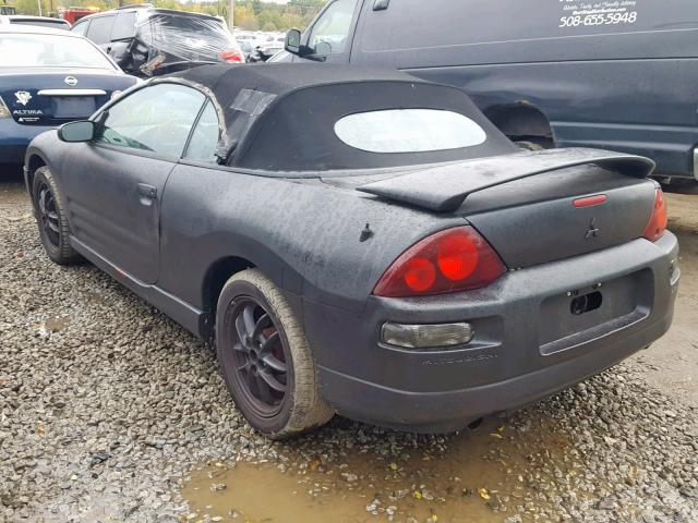 4A3AE85H52E031816 - 2002 MITSUBISHI ECLIPSE SP BLACK photo 3