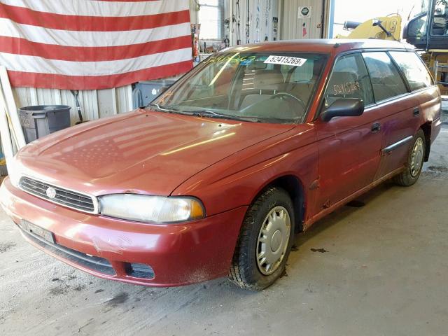 4S3BK4350T6932184 - 1996 SUBARU LEGACY L RED photo 2