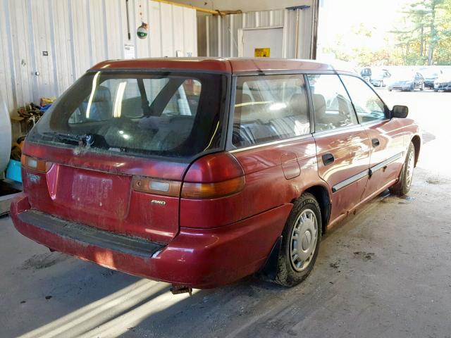 4S3BK4350T6932184 - 1996 SUBARU LEGACY L RED photo 4