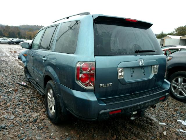 5FNYF28268B016316 - 2008 HONDA PILOT VP BLUE photo 3