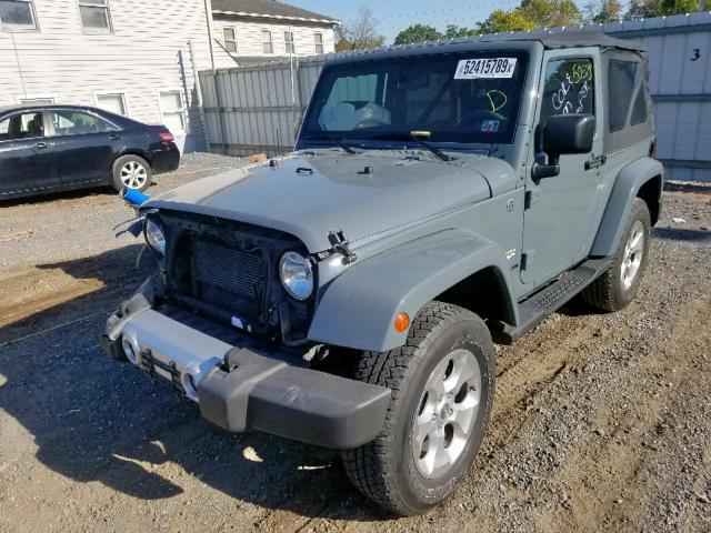 1C4GJWBG1EL234663 - 2014 JEEP WRANGLER S GRAY photo 2