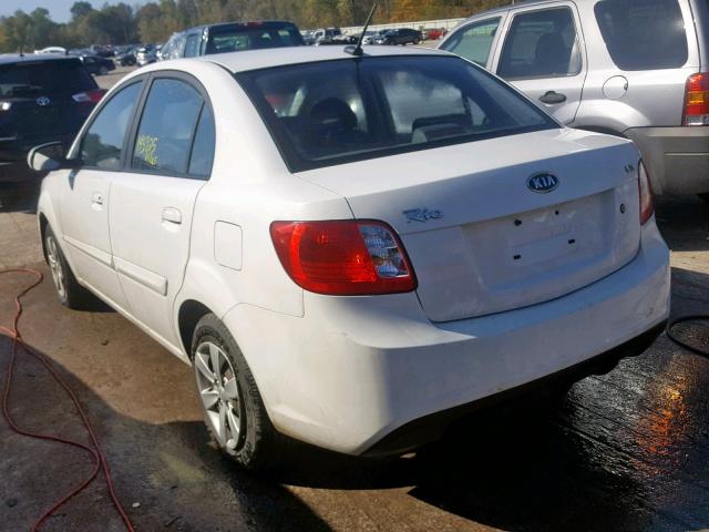 KNADH4A33A6601456 - 2010 KIA RIO LX WHITE photo 3