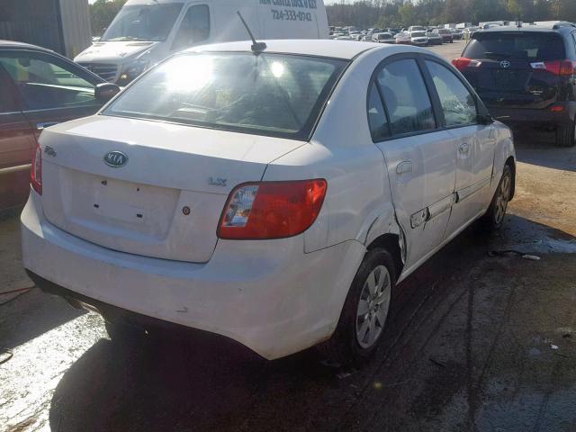 KNADH4A33A6601456 - 2010 KIA RIO LX WHITE photo 4