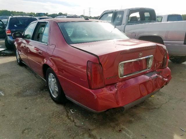 1G6KD54Y03U144349 - 2003 CADILLAC DEVILLE RED photo 3