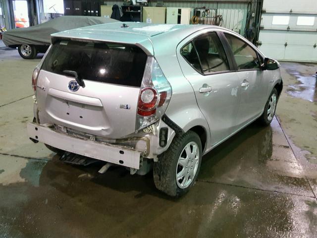 JTDKDTB38E1565653 - 2014 TOYOTA PRIUS C SILVER photo 4