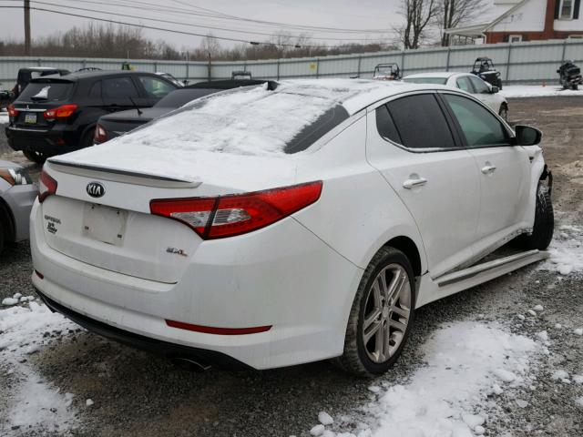 5XXGR4A6XDG121122 - 2013 KIA OPTIMA SX WHITE photo 4