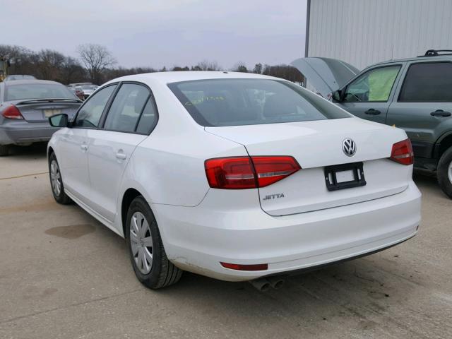 3VW2K7AJ9FM283441 - 2015 VOLKSWAGEN JETTA BASE WHITE photo 3