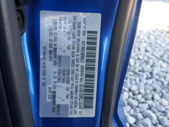 JM1FE173450160133 - 2005 MAZDA RX8 BLUE photo 10