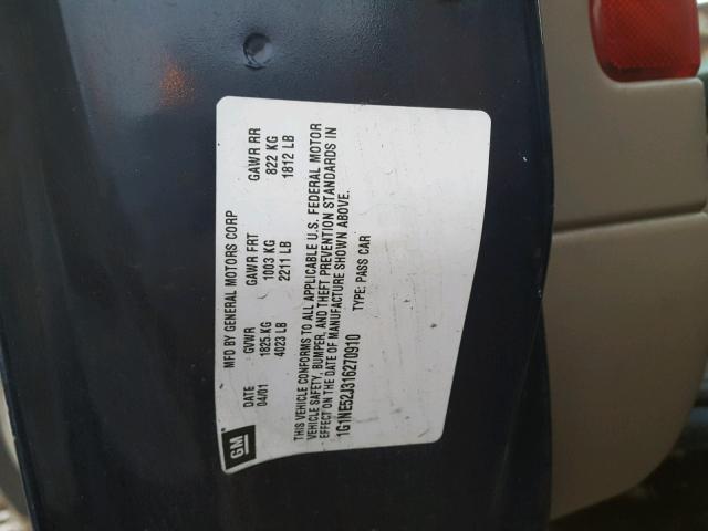 1G1NE52J316270910 - 2001 CHEVROLET MALIBU LS 蓝色 照片 10