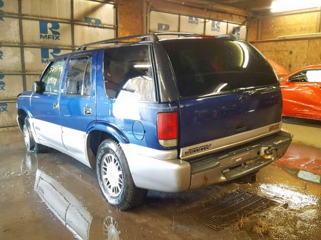 1GKDT13W7X2558252 - 1999 GMC JIMMY BLUE photo 3