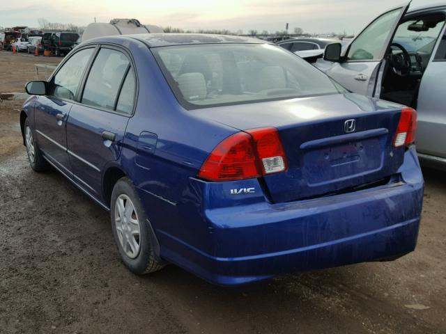 2HGES16364H643060 - 2004 HONDA CIVIC DX V BLUE photo 3