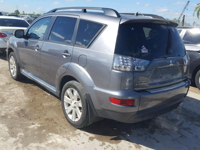 JA4JT3AW8BU027629 - 2011 MITSUBISHI OUTLANDER GRAY photo 3