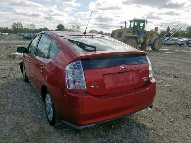 JTDKB20U783326051 - 2008 TOYOTA PRIUS RED photo 3