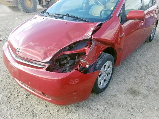 JTDKB20U783326051 - 2008 TOYOTA PRIUS RED photo 9