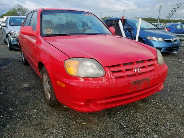 KMHCG45C24U537952 - 2004 HYUNDAI ACCENT GL RED photo 1