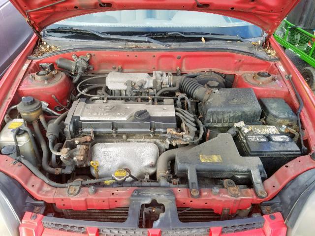 KMHCG45C24U537952 - 2004 HYUNDAI ACCENT GL RED photo 7