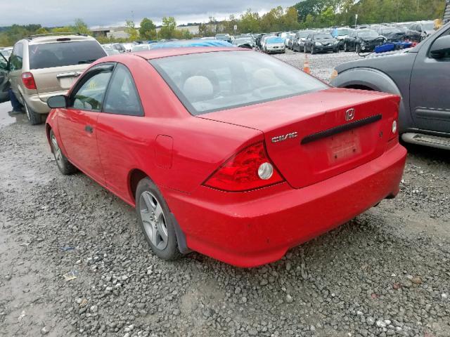 1HGEM21364L071174 - 2004 HONDA CIVIC DX V RED photo 3