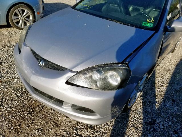 JH4DC530X5S019103 - 2005 ACURA RSX TYPE-S SILVER photo 9
