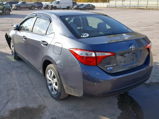 2T1BURHE7FC315460 - 2015 TOYOTA COROLLA L GRAY photo 3