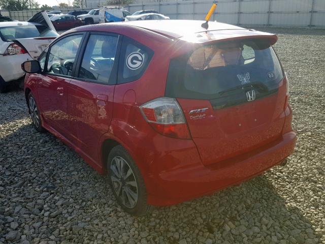 JHMGE8H59CC013541 - 2012 HONDA FIT SPORT RED photo 3