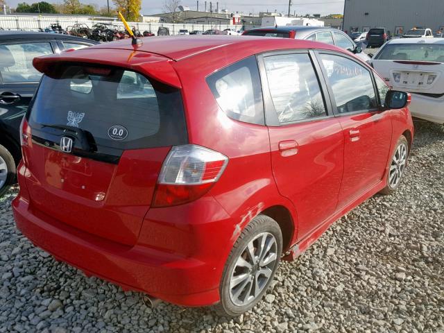 JHMGE8H59CC013541 - 2012 HONDA FIT SPORT RED photo 4